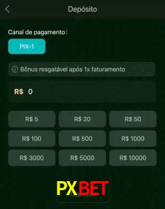 deposits PXBET